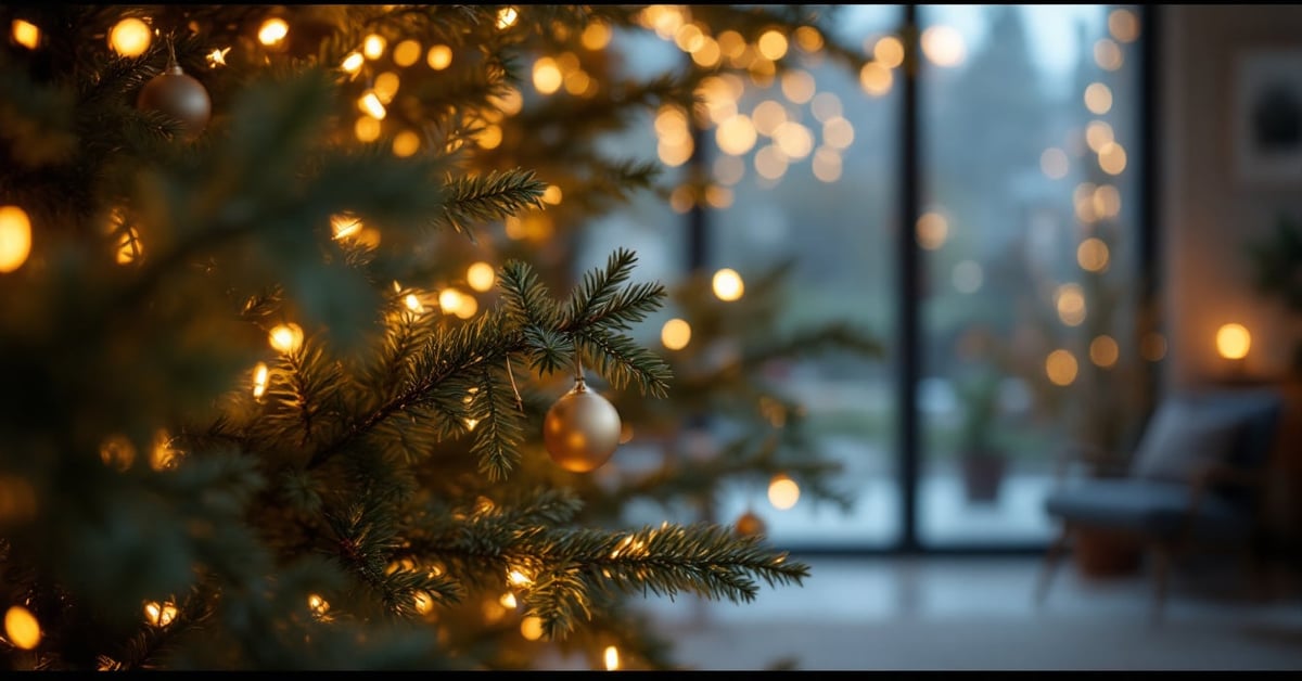 Idées décoration Noël extérieur : façade illuminée avec guirlandes lumineuses et ornements festifs