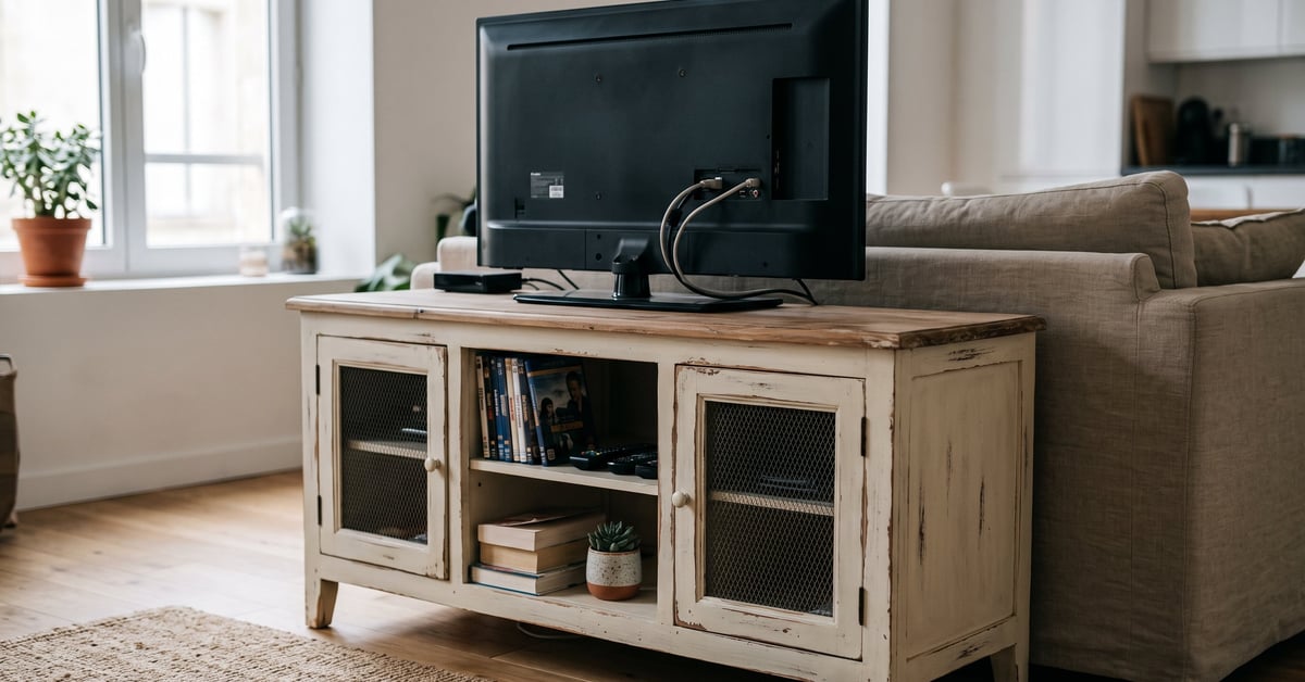 Un meuble télé Shabby Chic pour une déco pleine d'âme - meuble télé shabby chic
